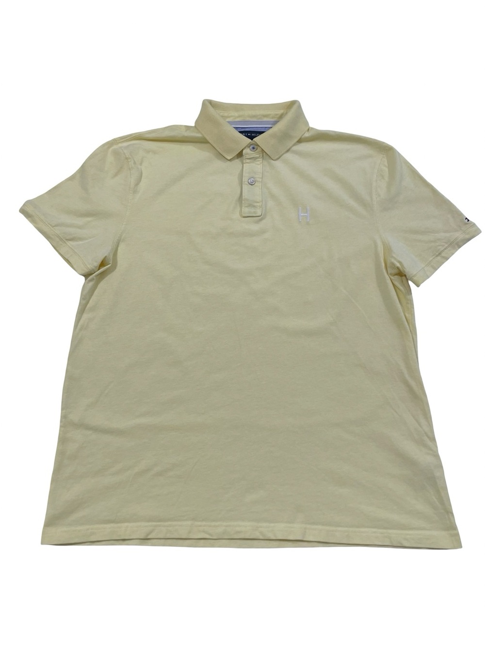 Tommy Hilfiger Embroidered H Chest Logo Yellow Polo Shirt Size L (Retail $70)